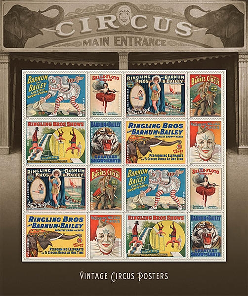 Barnum vintage postage stamp