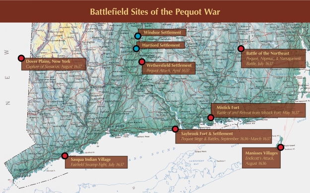 Pequot-War-battlefields-map